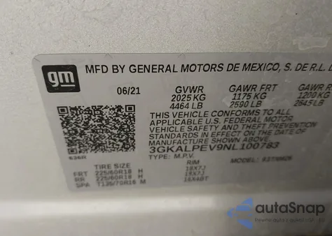 2022 GMC Terrain Fwd Slt from USA, damaged, VIN 3GKALPEV9NL100783